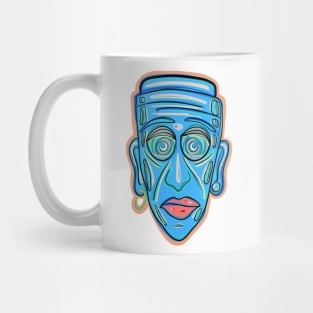 Abstract blue face Mug